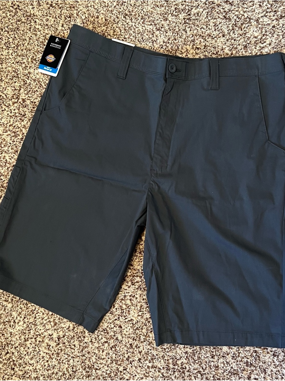 Dickies Men's Gray Flat Front Temp-IQ Performance Workwear Shorts